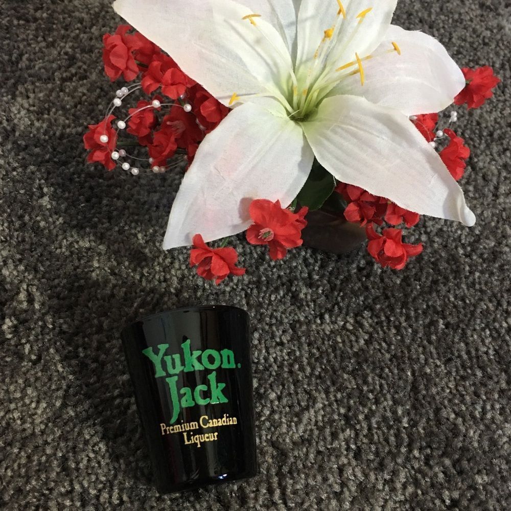 YUKON JACK CANADIAN WHISKY PROMO LOGO SHOT-GLASS